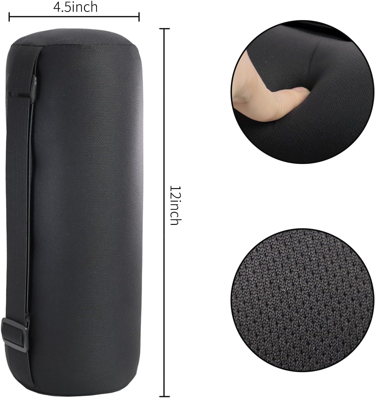 Patty Both Adjustable Lumbar Support Pillow, Memory Foam Back Cushion with Washable Cover for Travel, Office, Car