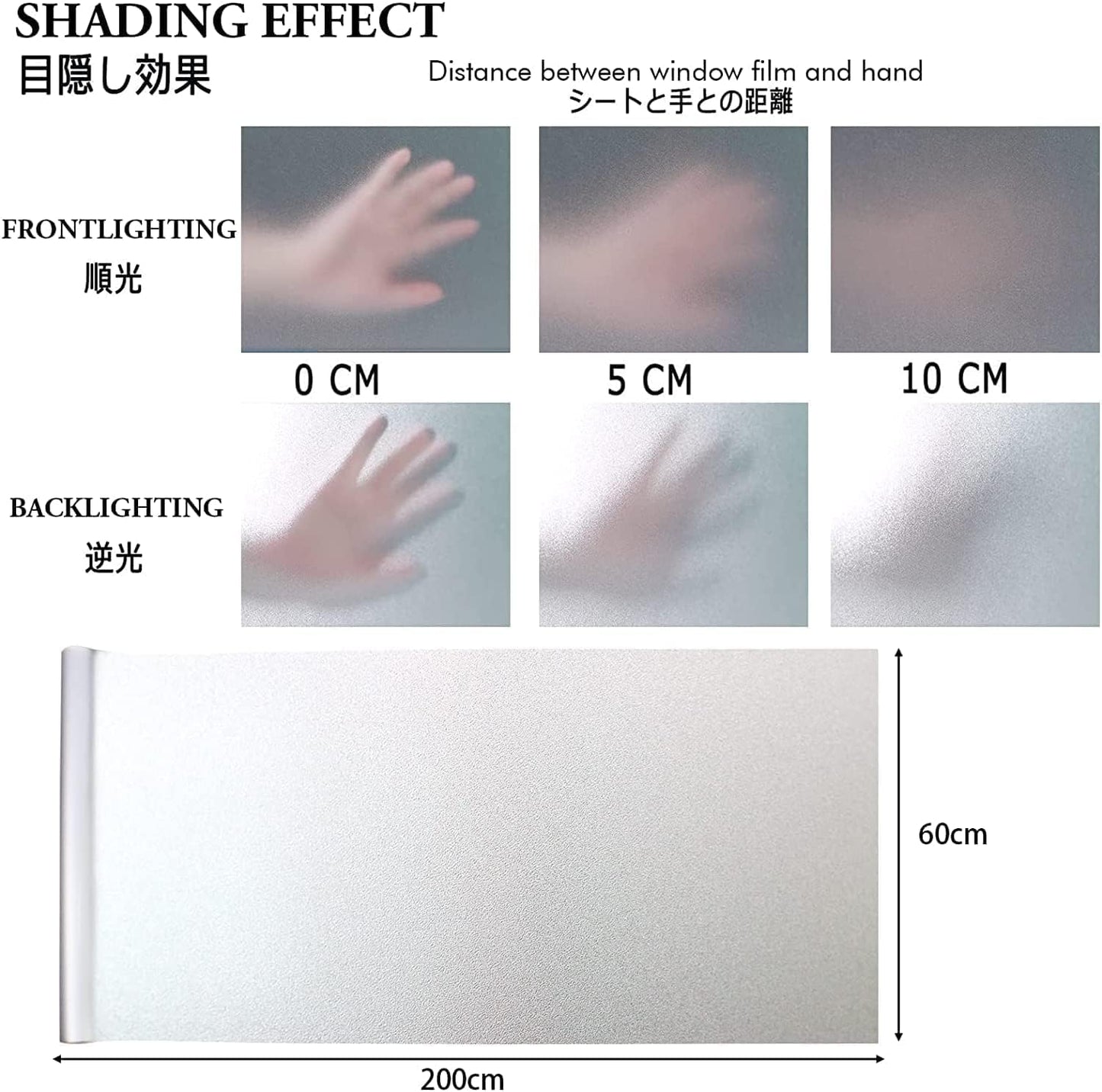 DIFIT Window Privacy Film, Frosted Glass Static Cling Window Film for Bathroom, Office, Living Room