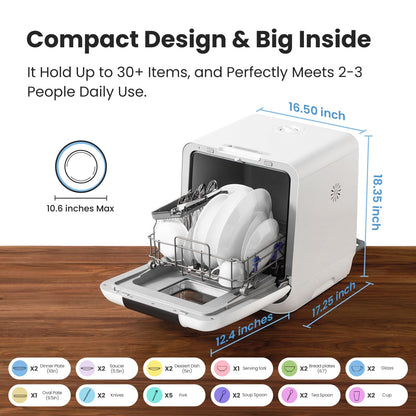 COMFEE' Countertop Dishwasher & Bissell Pet Hair Eraser Lithium Ion Cordless Hand Vacuum, Purple