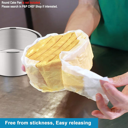 Cake Pan Liner Roll, 4 Pack, P&P CHEF Nonstick Baking Parchment Paper for Round, Square, Oval Bakeware