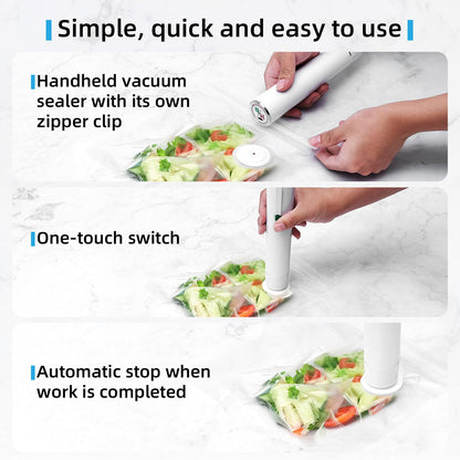 Vixino Vacuum Sealer, vacuum sealer for food, handheld vacuum sealer(Vacuum Sealers+ 30 reusable vacuum seal bags)