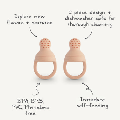 mushie Silicone Baby Fresh Fruit & Food Feeder Pacifier | 6 Months+ (Shifting Sand)