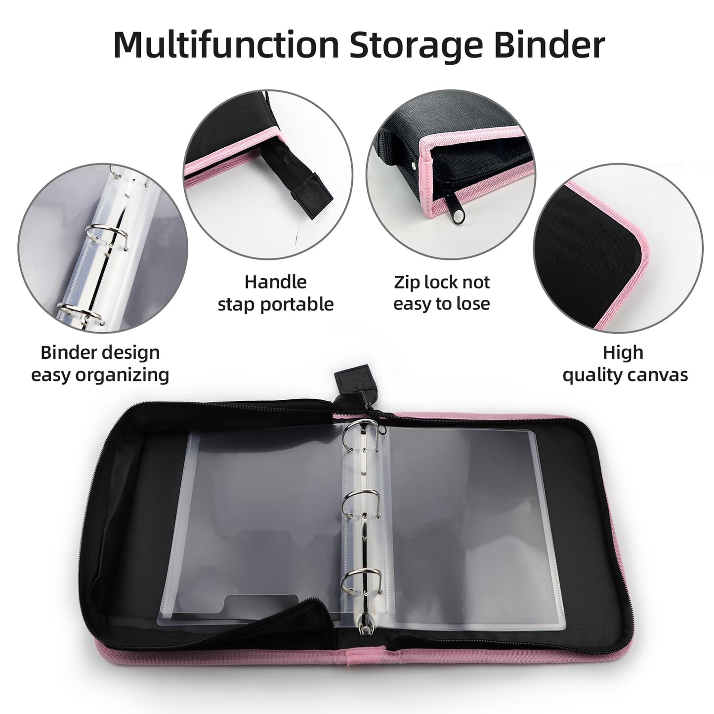 10 PCS 6.5 Inch Stamp and Die Storage Bag with Rubber Magnetic Sheets and Die Cut Storage Pockets Envelopes Binder, Die Storage Set Stencil Organizer for Card Making & Scrapbooking