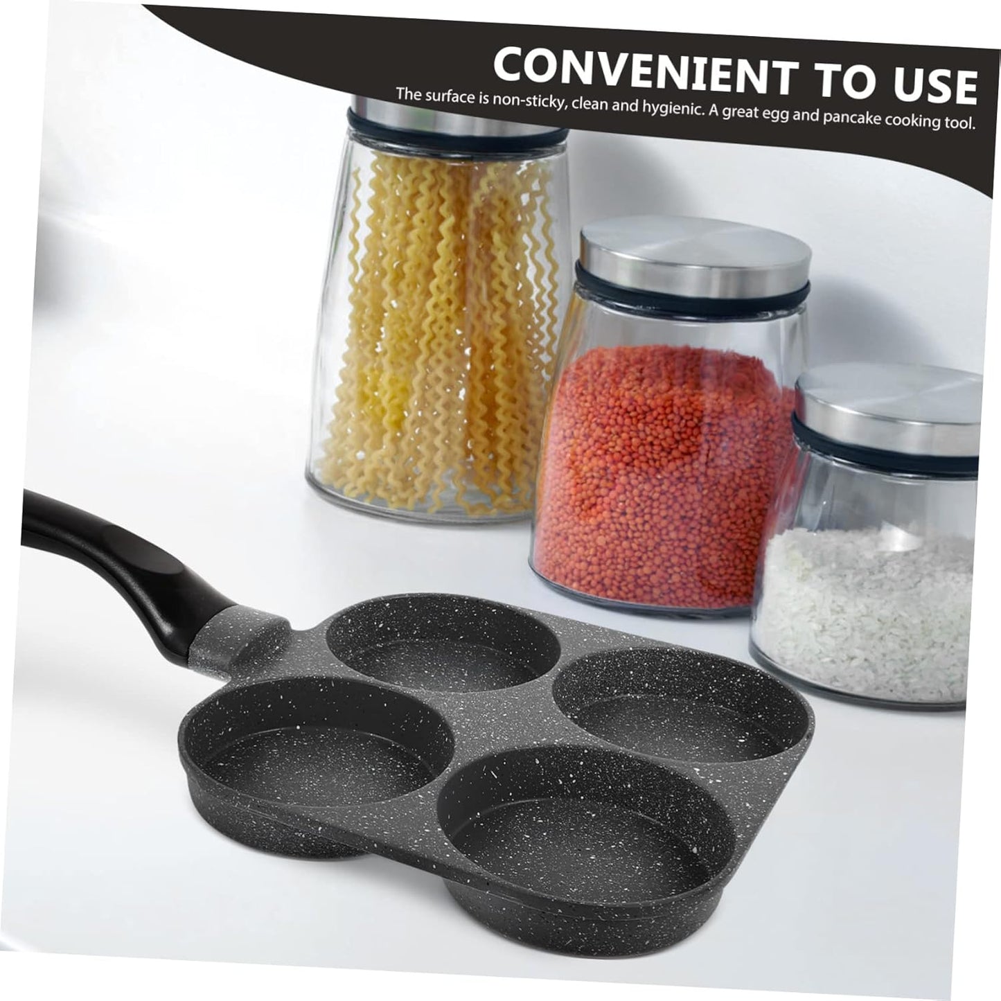 Cast Iron Skillet Egg Cooker Pan - 4 Egg Frying Pan, Non Stick Divided Grill Pan