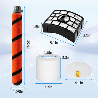 Foam Hepa Filter Brushroll Roller for Shark APEX DuoClean Lift-Away AX950 AX951 AX952 AZ1000 40 AZ1000W AZ1002 40 AZ1002BRN ZU881 ZU885 NV830 NV831 NV835 vacuum,part # 1173FT950,XFF650 and XHF650
