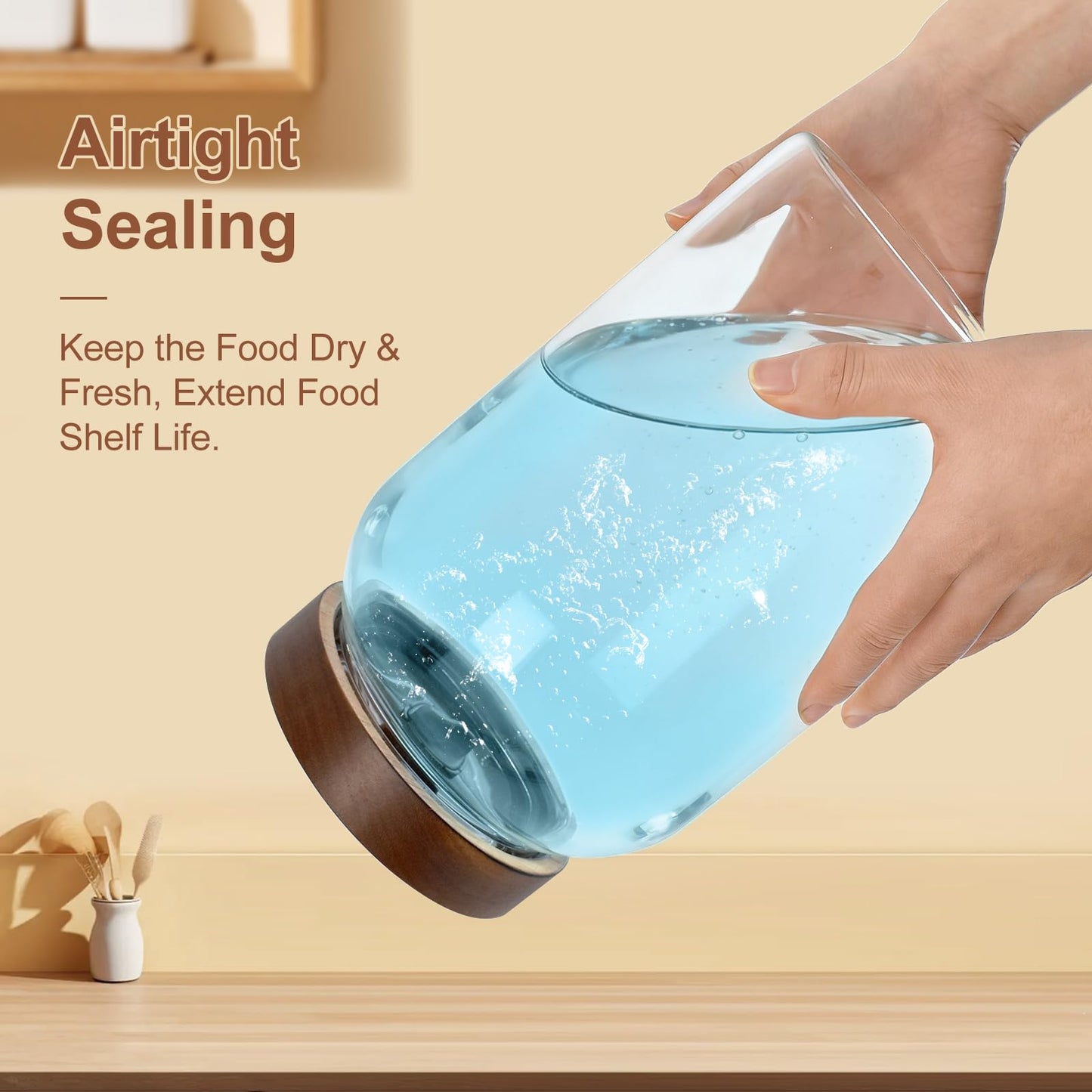 Large Glass Jar of 2 Pack,108floz/3200 ml Glass Canisters with Airtight Lids,Pantry Jar with Anti-Slip Mat and Label, Glass Storage Container for Kithchen Food,Flour,Sugar,Cereal,Rice,Pasta,Oats