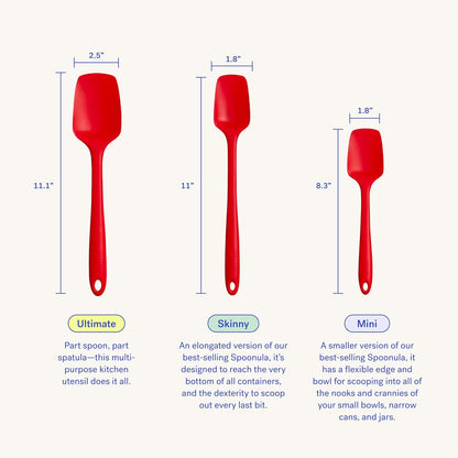GIR: Get It Right Mini Silicone Spoonula Spatula - 8.3 In L x 1.8 In W, Black, Nonstick Kitchen Utensil