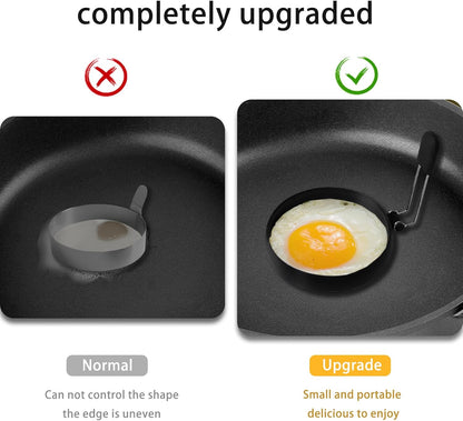YOLCAR 4 Pack Nonstick Upgraded Silicone Egg Rings, Leak-proof Liquid Egg Bite Mold for Frying Eggs and Breakfast