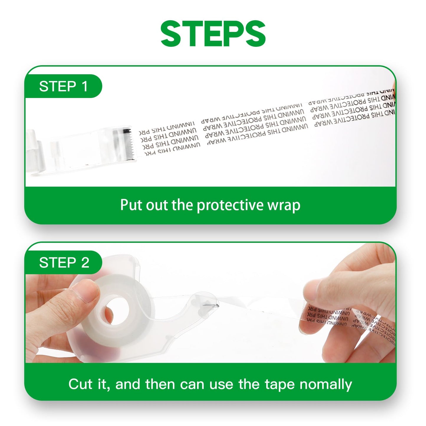 LOCKLOCK Double Sided Tape Light Duty, 40 Pack, 1/2 x 300 inches, Narrow Double StickTape with Dispenser for Crafts, Gift Wrapping, Alternative to Scrapbook Tape, Office School Supplies.