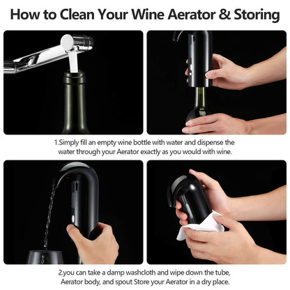 Wine Aerator Electric Wine Decanter Best Sellers One Touch Red -White Wine Accessories Aeration Work with Wine Opener for Beginner Enthusiast - Spout Pourer - Great Mothers Day Gift for Mom