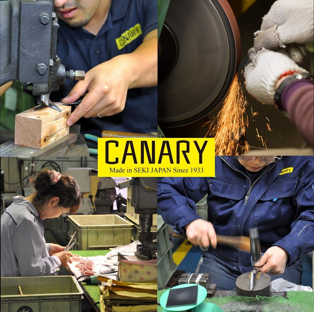 CANARY Cardboard Cutter with Non-Stick Coated Blade - 7.5" Box Cutter Utility Knife for Breaking Down Boxes & Opening Packages - Made in Japan, Yellow (2-Pack)