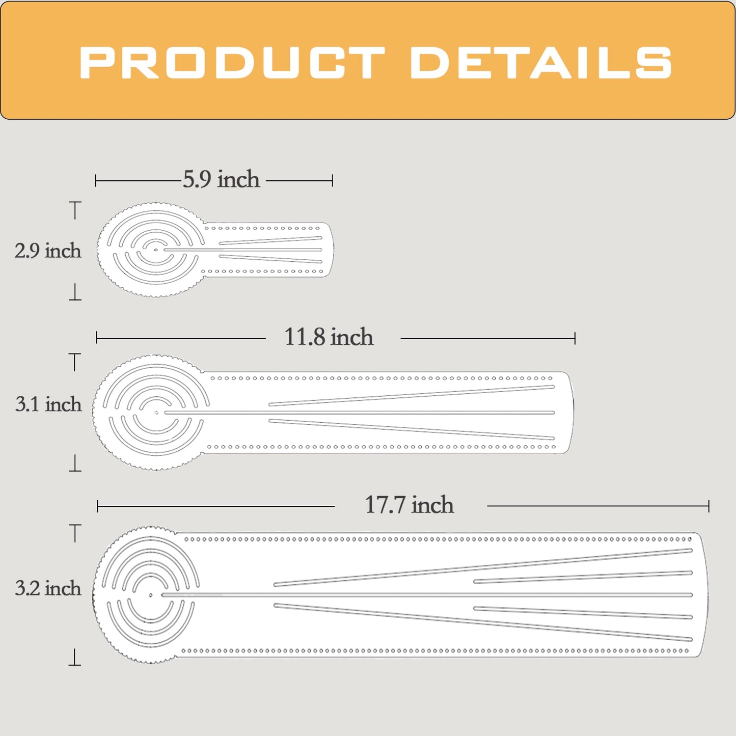 DAFENCHI 3-in-1 Mandala Ruler Tool with Holes, Mandala Dot Art Circle Maker, Compass Protractor Straight Ruler for Dot Art Geometric Mandala Pattern Design, Medium Size (30cm/12)