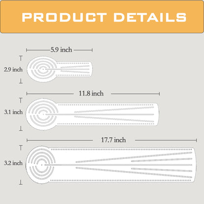 DAFENCHI 3-in-1 Mandala Ruler Tool with Holes, Mandala Dot Art Circle Maker, Compass Protractor Straight Ruler for Dot Art Geometric Mandala Pattern Design, Medium Size (30cm/12)