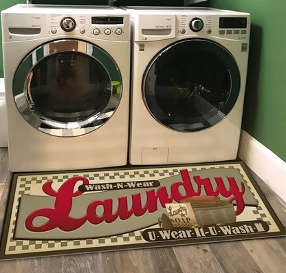 20x59 Ukeler Laundry Room Rug, Laundry Room Floor Rug for Wash Room Non Skid Kitchen Floor Mat Non-Slip Rubber Area Rug