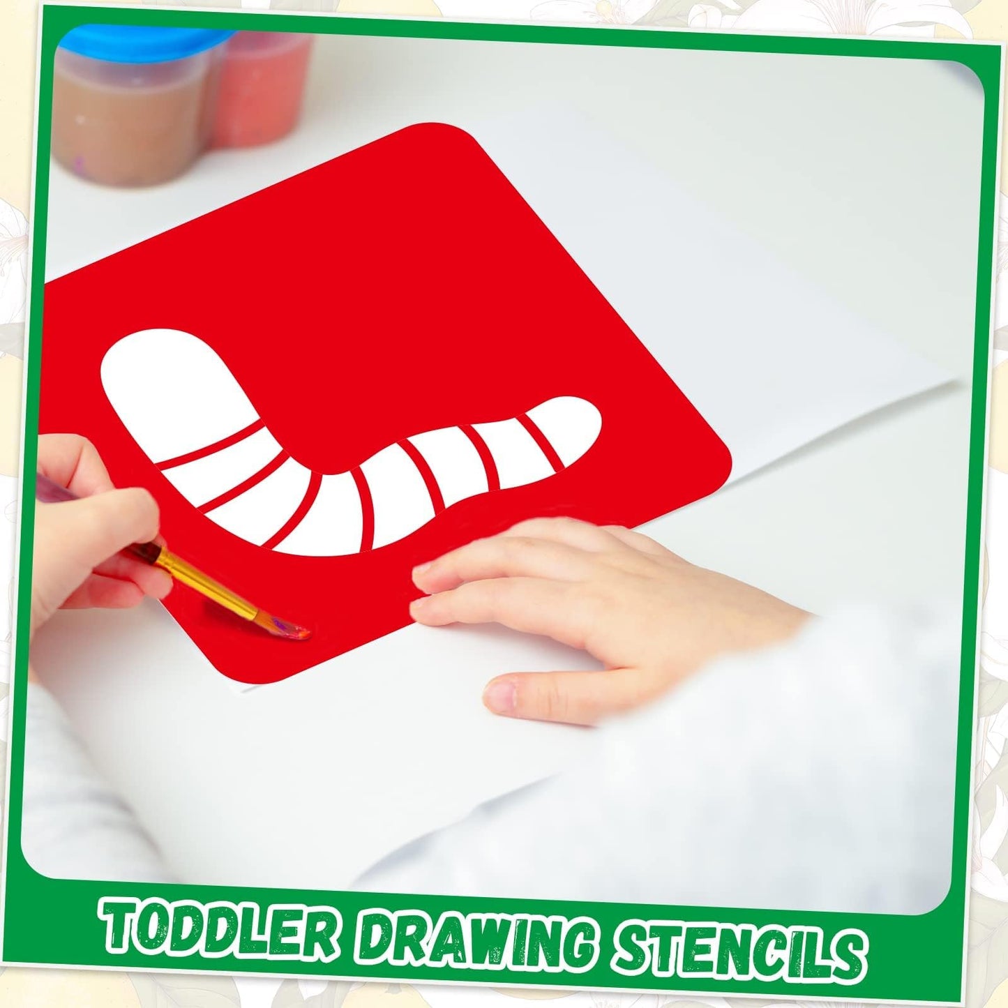 36pcs Spring Summer Drawing Stencils for Kids 8 Inch Sidewalk Chalk Stencils Painting Large Washable Reusable Garden Themed Primary Shape Template for Kids Toddlers Preschool Back to School