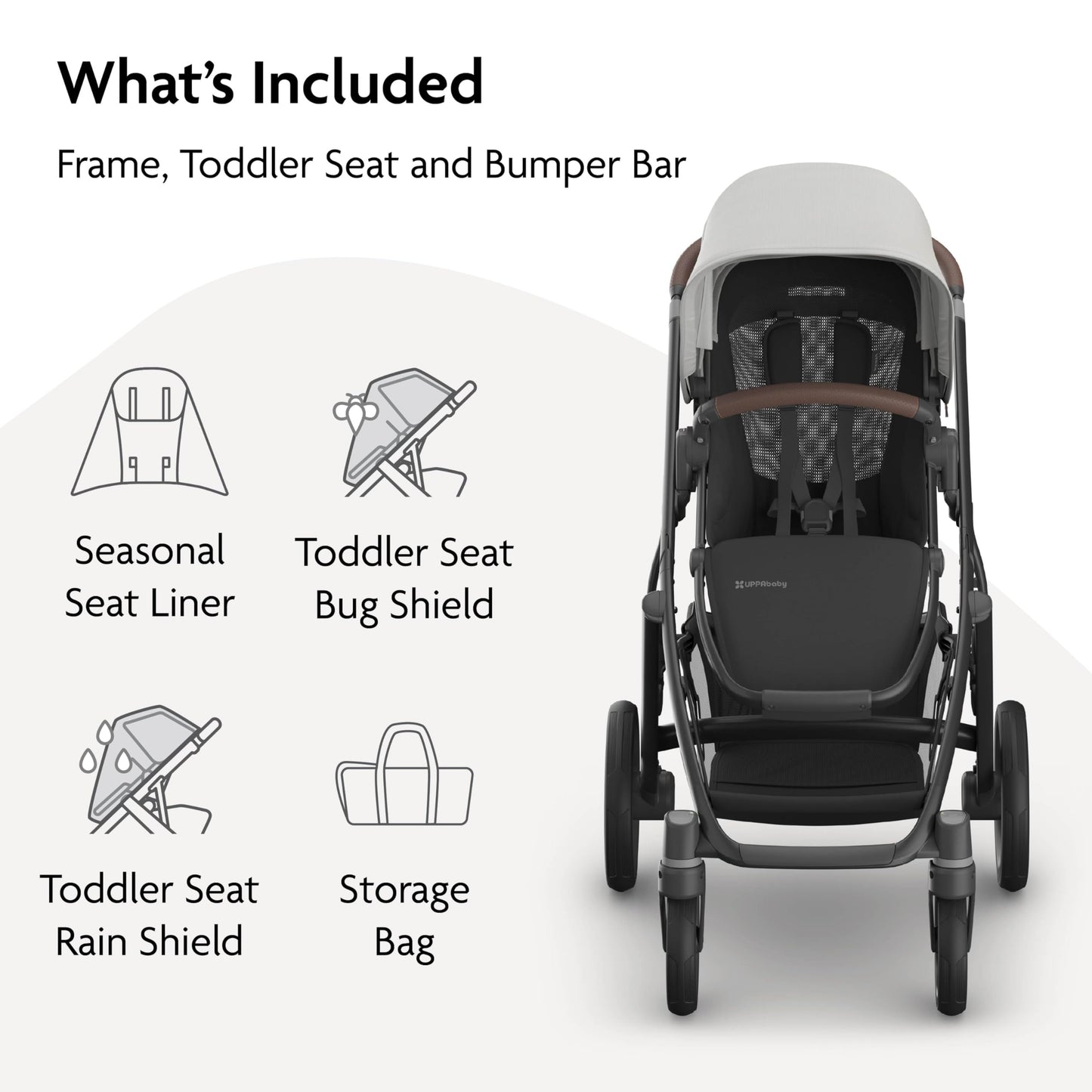 UPPAbaby Vista V3 Convertible Single-to-Double Stroller for Baby & Toddler, 30+ Configurations, Car Seat Compatible, All-Wheel Suspension, XL Basket – Savannah (Pearl Grey Jacquard/Carbon Frame)