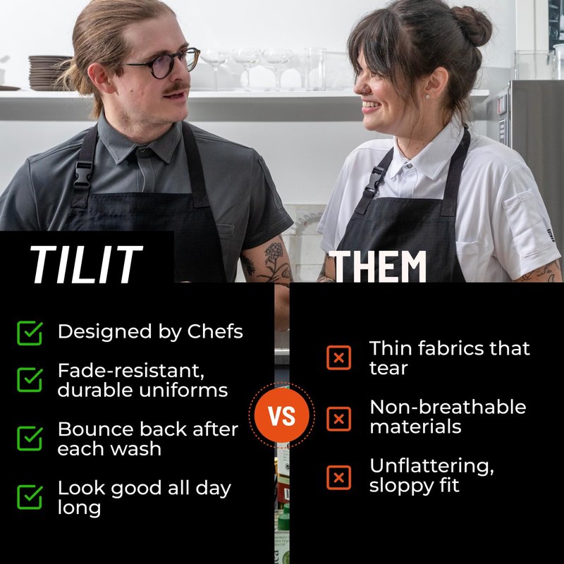 TILIT Supply Apron (Gray, One Size Fits All) | Premium Chef Apron with Pockets, Unisex Apron for Men and Women | Quality Design and Functionality