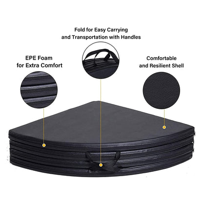 Dxcaicc Pole Dance Mat Round Folding Portable Pole Dance Crash Mat for Beginner Fitness Gymnastic Stripper Pole Safety Padding,Black,Thickness 5cm