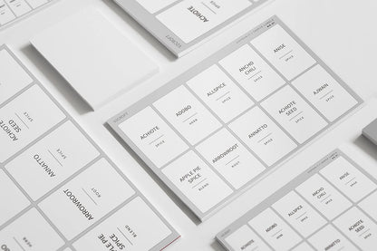 Spice Jar Labels, 140 pcs Minimalist Preprinted White Stickers for Herb Seasoning, Kitchen Pantry Organization