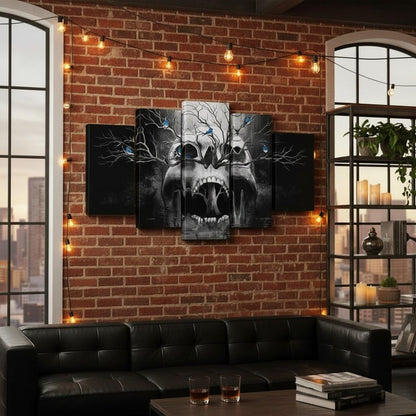 Artmyharbor Large Gothic Wall Art Skeleton Decor Skull Picture