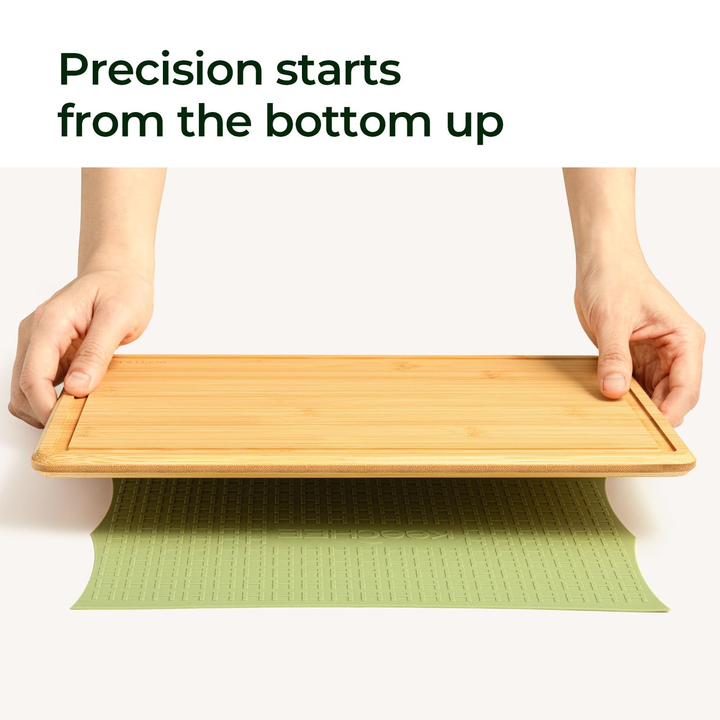 Keechee Cutting Board with Non-slip Mat, Bamboo Cutting Board for Kitchen Meal Prep & Serving - Wood Serving Board Set with Deep Juice Groove Ideal Kitchen Gifts