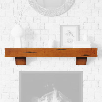 MANTELSDIRECT Breckenridge 60” Fireplace Mantel Shelf with Corbels – Rustic Floating Mantel Shelf for Over Fireplace – Chestnut - Wood Shelf for Wall – Pine Box Construction