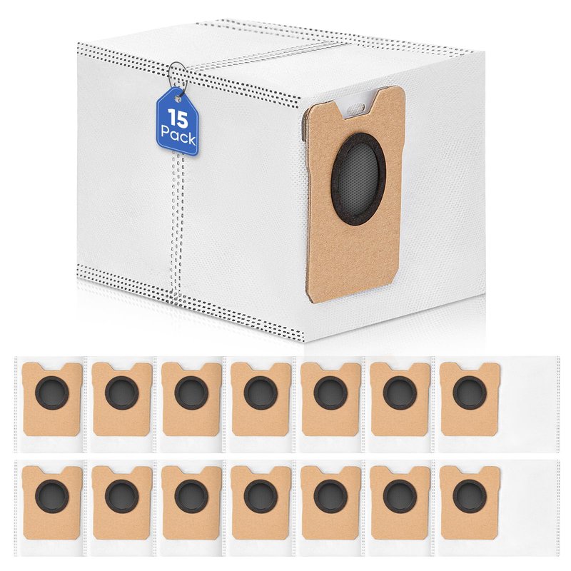 BIHARNT 15 Pack Omni C20 Dust Bags for Eufy C20 C10 Compatible with Eufy Robot Vacuum Omni C20 C10, Vacuum Bags Large Capacity Accessories with 4-Layer Replacement Bags