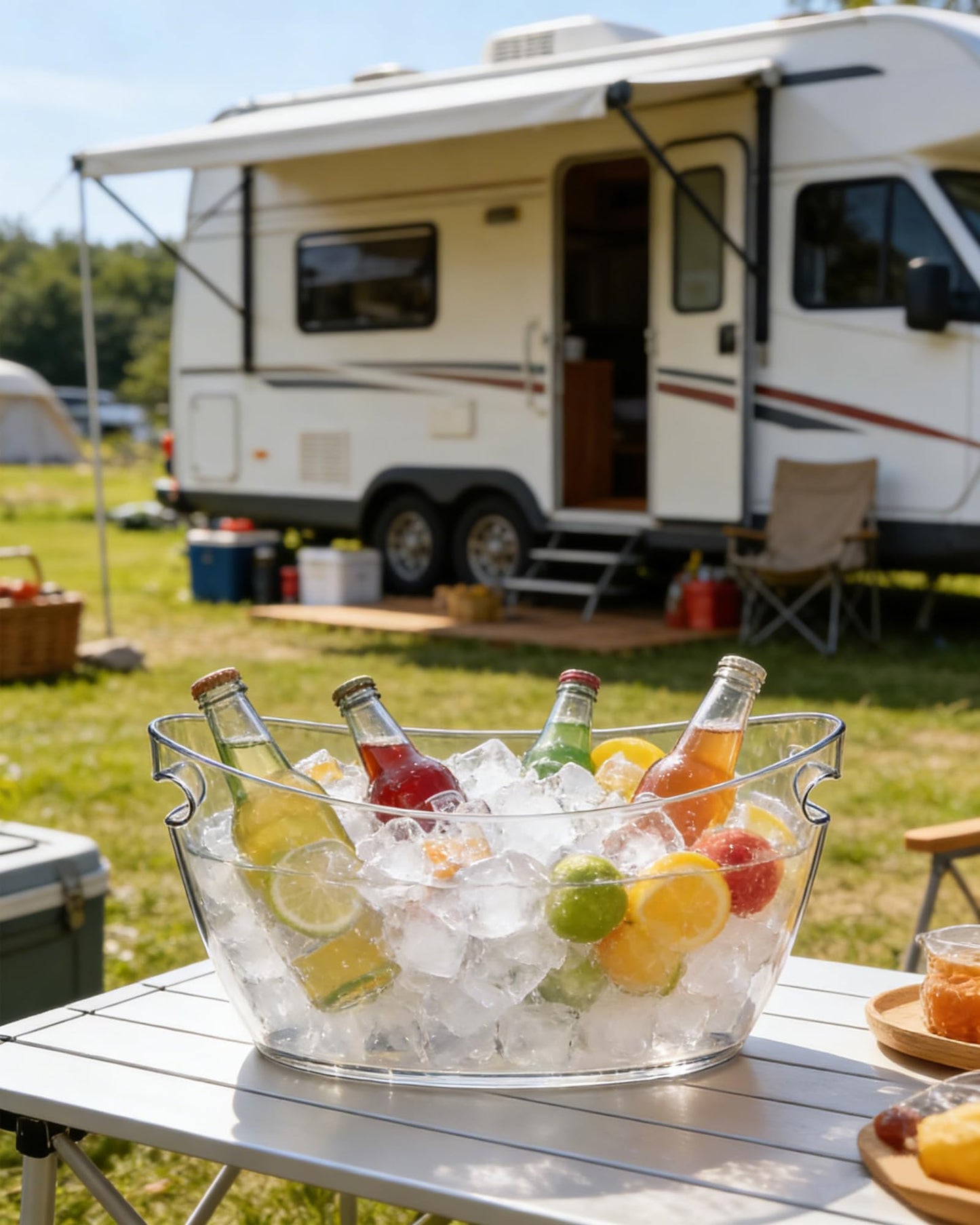 2-Pack Clear Acrylic Ice Buckets for Parties (5.5L Each) – Large Plastic Beverage Tubs with Scoops – Wine Bucket Chiller for Parties, Drink Buckets for Outdoor Events, Mimosa Bar, BBQ