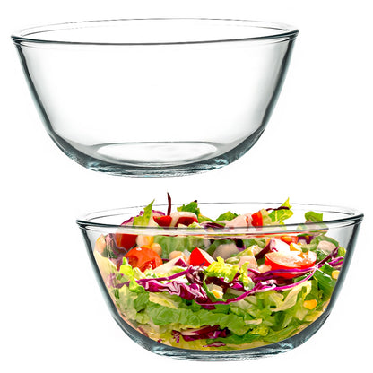 TRBIDRBO 2 Pack 7.8 in Deep Mixing Bowls Glass Salad Bowl Round Glass Serving Bowls for Cooking Baking Prepping Dishwasher & Microwave & Oven Safe, 71oz Breads Proofing Bowl