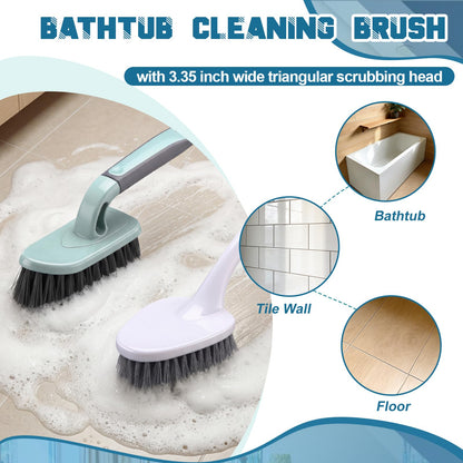 Yiyiring 11 Pcs Cleaning Brush Set with Squeegee Crevice Gap Brushes Handheld Scrub Brush and Hard Bristle Detail Brushes Multi-Purpose Household Cleaning Tools for Kitchen Bathroom Sink Grout Window