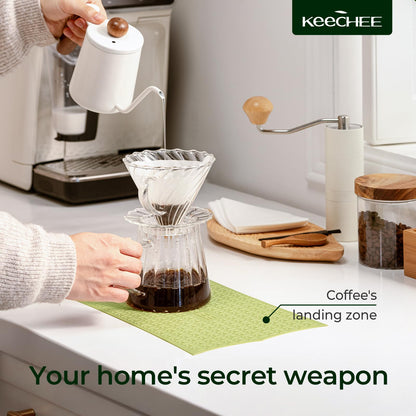 Keechee Silicone Non-Slip Mat for Cutting board, Preventing Cutting Injuries in the Kitchen Chopping Boards Feet for Kitchen Safe, Warm Gifts for Kitchen & Home Protector (Green)