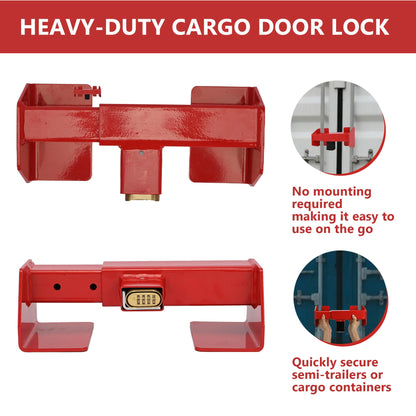 Equipment Lock Shipping Container Lock – Heavy Duty Cargo Door Security Locks for Trucks, Semi Trailers & Vans, Storage Units, Powder-Coated Steel, Anti-Theft, Fits Vertical Bars 9-3/4” to 16” Apart