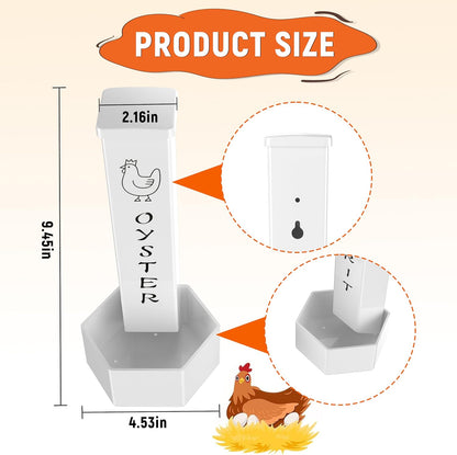 2 Pack Chicken Grit and Oyster Shell Feeder, Hanging Wall Mount Chicken Feeder Combo, Waterproof ABS Automatic Gravity