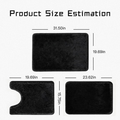 DHSUN Bathroom Rugs Sets 3 Piece, Plush Absorbent Microfiber Non-Slip Bathmat,Coral Fleece,U-Shaped Toilet mat, Bathroom mat, Bath, Shower