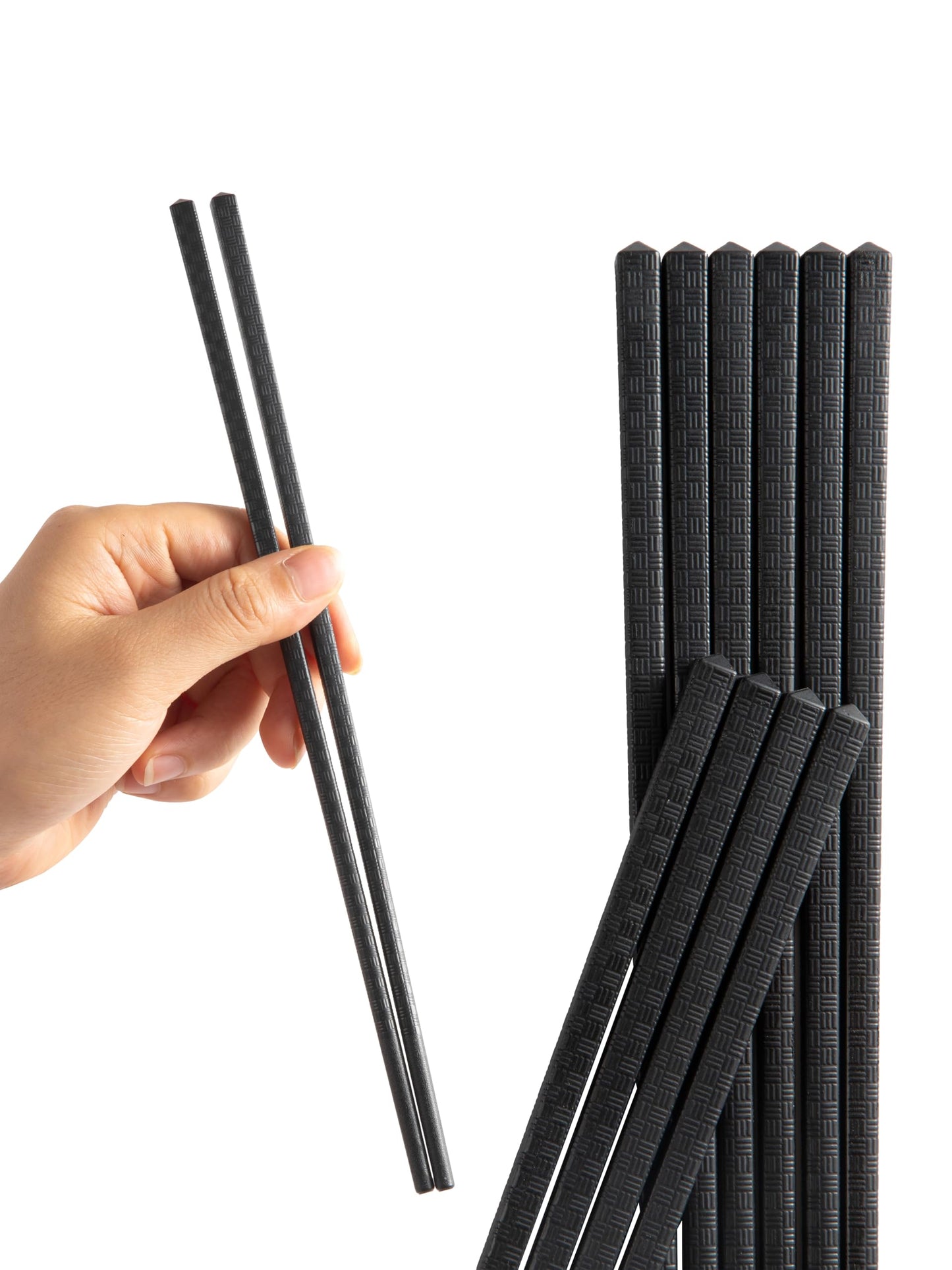10 Pairs Fiberglass Chopsticks, Reusable Alloy Chop Sticks Non-slip Chopsticks, Dishwasher, 9 1/2 Inches