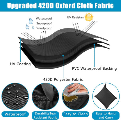 2Pcs 420D Black(96x84 cm2Pcs) Kovshuiwe Outdoor Zero Gravity Folding Chair Cover Waterproof, Folding Chair Storage