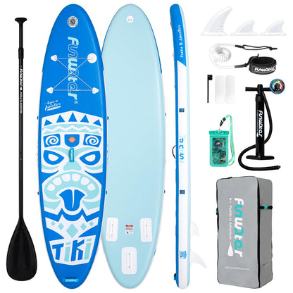 FunWater 10'6×33"×6" Inflatable Stand Up Paddle Board with Premium SUP Paddleboard Accessories, Wide Stable Anti-Slip EVA Deck,Paddle Boards for Adults & Youth of All Skill Levels