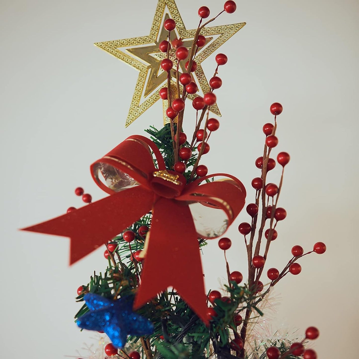24 Pack 12.6'' joyhalo Red Berry Stems - Holly Berry Stems, Red Berries Christmas Decor, Red Berry Picks for Christmas