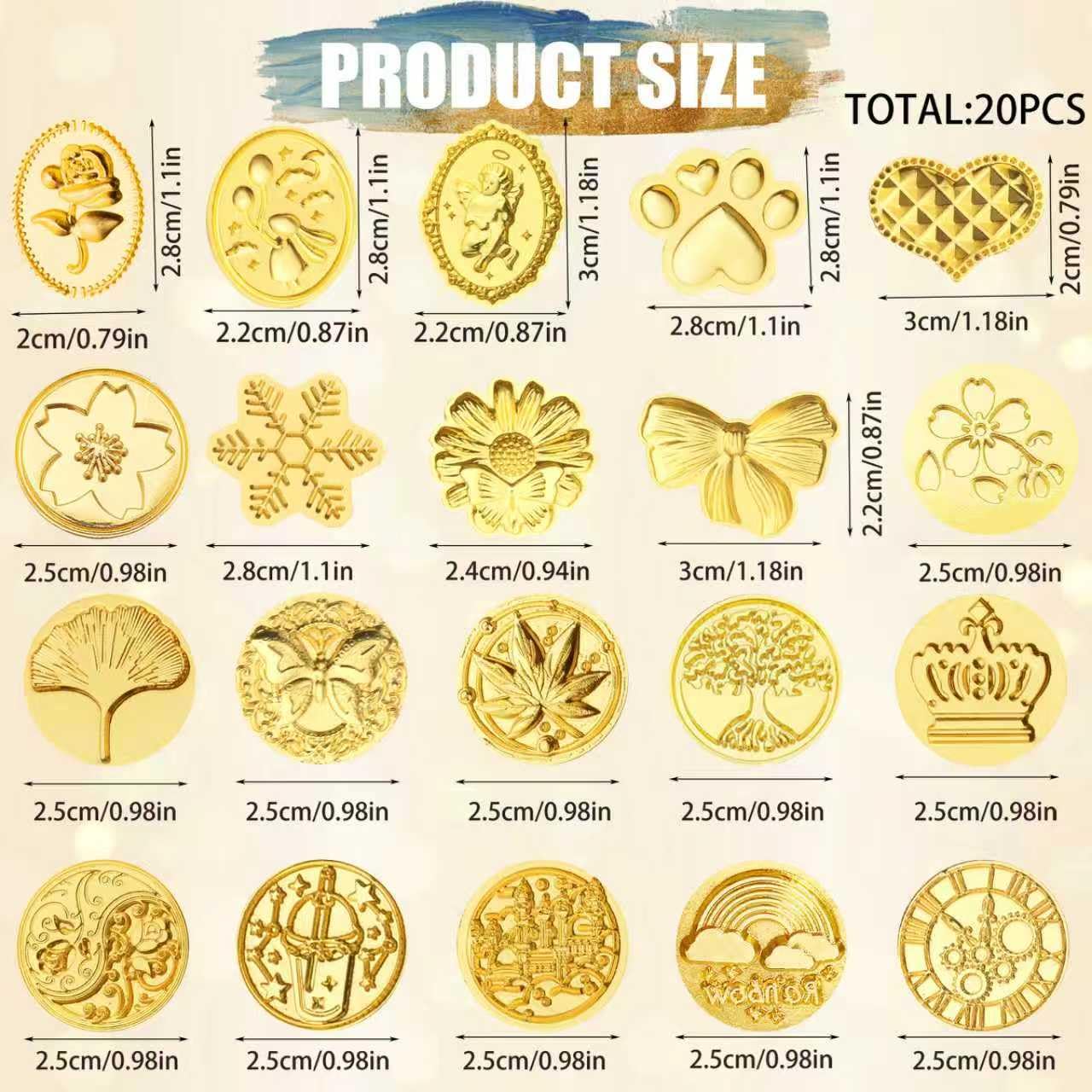30Pcs Wax Seal Stamp Kit,Vintage Classic Sealing Wax Stamp Heads with Wooden Handle & Metal Wax Seal Molds, with Envelope Greeting Card, for Gift Wrapping,Wedding, Party Invitations & Wine Packaging