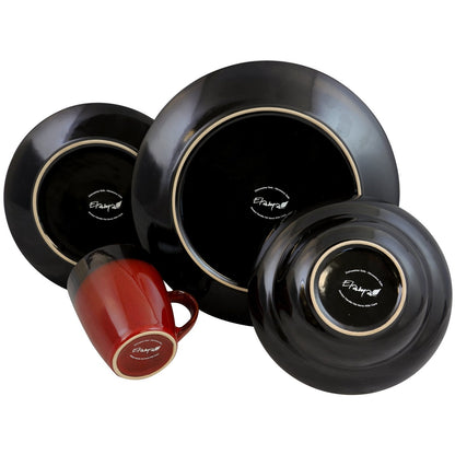 Elama’s Tanizia 16 Piece High Gloss Dinnerware Set