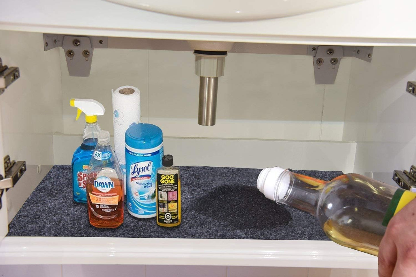 Under The Sink Mat for Cabinet, Drawer, Kitchen Tray Drip, 36in x 24in, Absorbent and Waterproof
