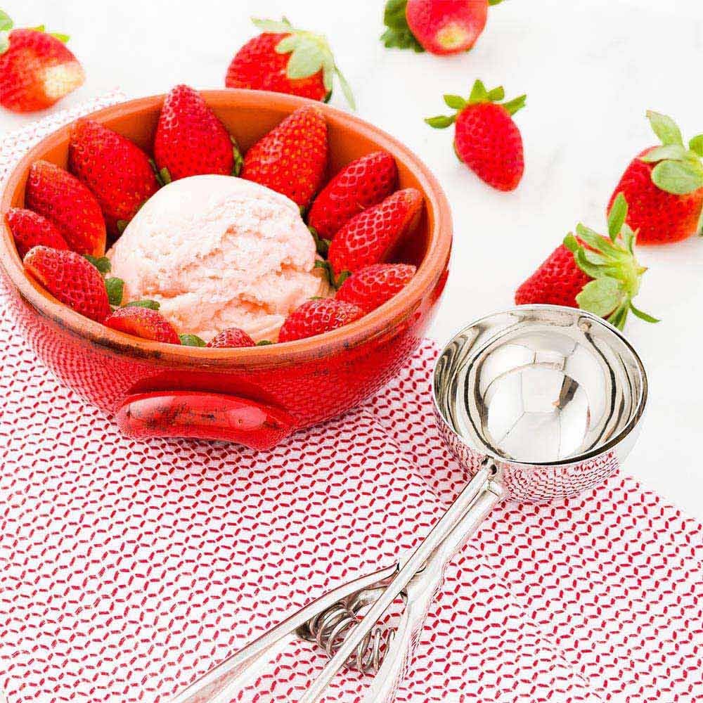 Restaurantware Met Lux 3 Ounce Gelato Scoop - Ambidextrous Ice Cream Scoop with Built-In Blade, Stainless Steel