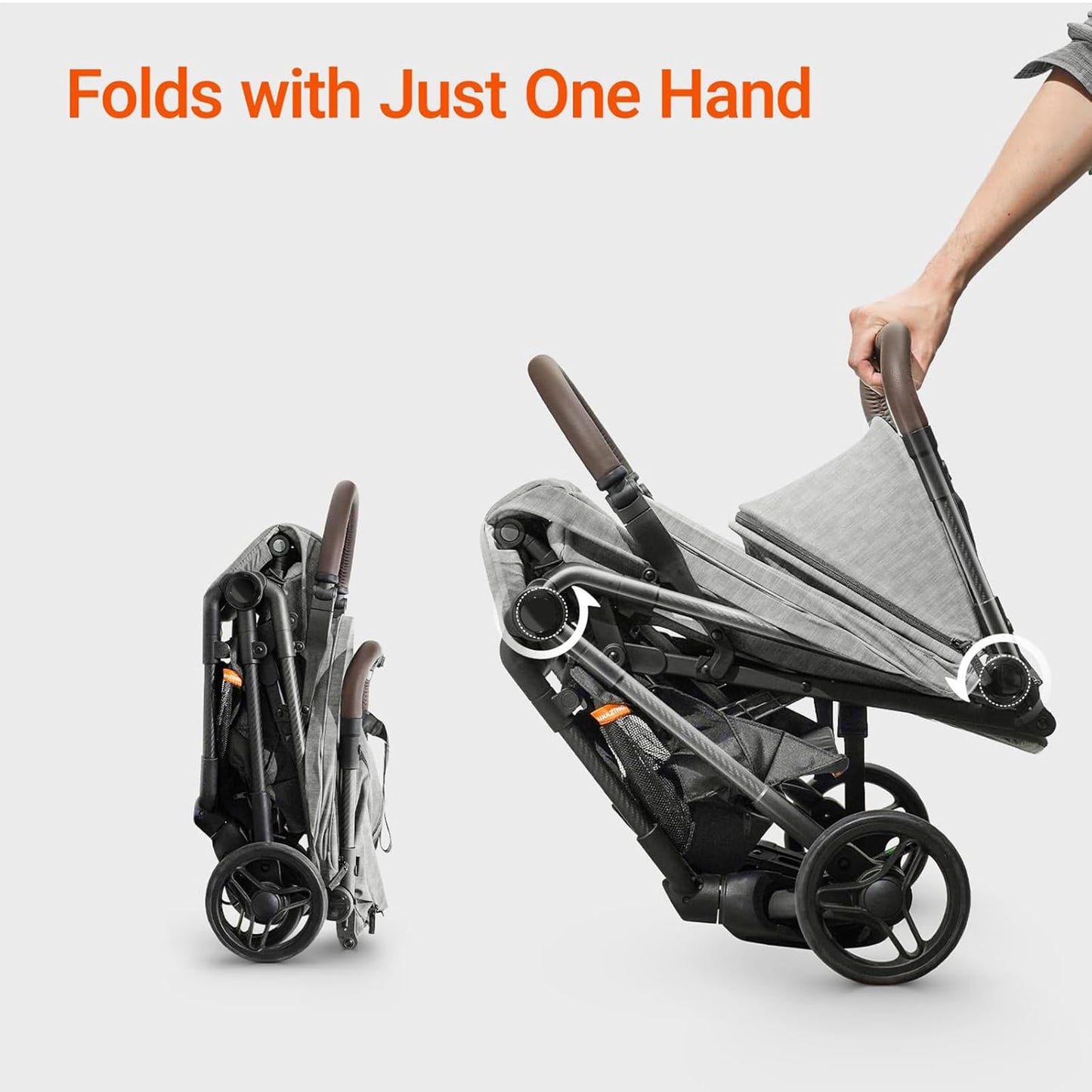MAMAZING Ultra Air Lightweight Baby Travel Stroller with Carbon Fiber Frame, Compact & Airplane-Friendly, One-Handed Fold, 11.6 lbs, Perfect for Toddlers, Organizer & Cushion Included, Grey