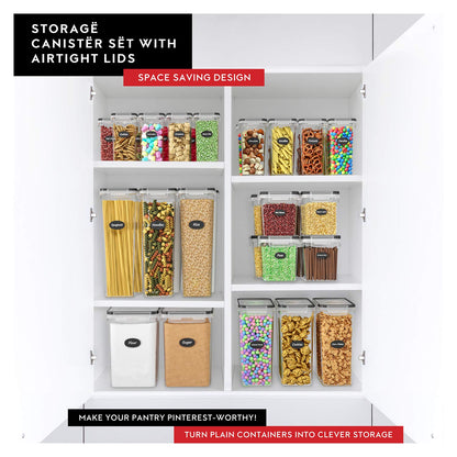 Cereal Containers Storage 2 Pack 135 fl. oz Cereal Dispenser Countertop, Airtight Food Storage Containers for Pantry Organization and Storage, Bpa-free Cereal Storage Container with Marker & Labels