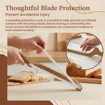 COOKEERS Sourdough Bow Bread Knife –Large Bread Slicer for Homemade Bread with Serrated Stainless Steel Blade, Even Slice Cutter for Baguettes, Bagels, Thoughtful bread lame,Gift for Bread Lovers