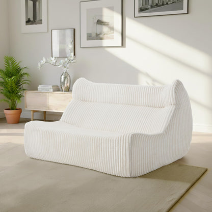 Ayiseedmid Lazy Floor Sofa, Comfy Sofa, Big Bean Bag Chairs,Fireside Chair for Living Room, Bedroom, Office (White, Loveseat)