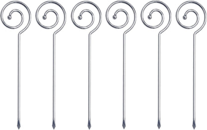 Prodyne Stainless Steel Martini Picks, Set of 6, Silver