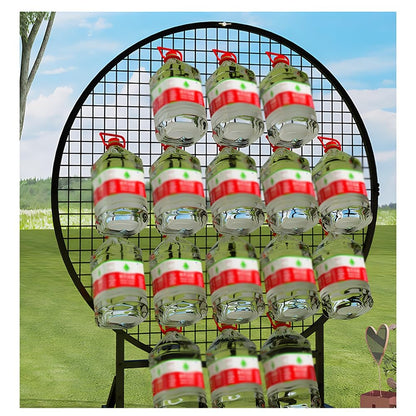 CVGfko Metal Round Mesh Arch Stand, Units Art Display Panels with Triangles-Base, Multifunctional Grid Wall Panel Display Stand, for Birthday Party Photo Backdrop Decoration.White-120cm/47.2in