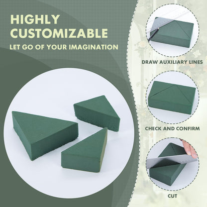 GNRZZT 30 PCS Floral Foam Blocks, 5.5"L x 3.1"W x 1.7"H Green Dry & Wet Flower Foam for Fresh and Artificial Flowers, Plant Foam for Wedding, Birthdays, Pary, Home Decorations