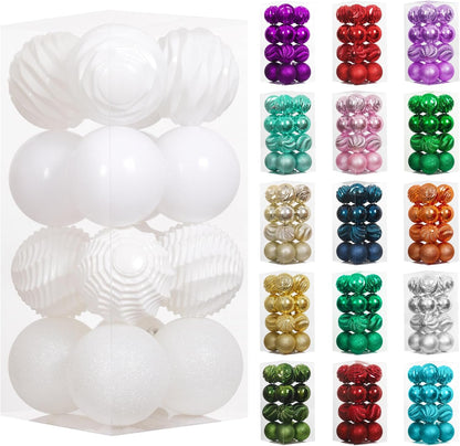 XmasExp 16ct Christmas Balls Ornaments, Shatterproof Large Hanging Ball Decorative Xmas Balls for Holiday Wedding Party
